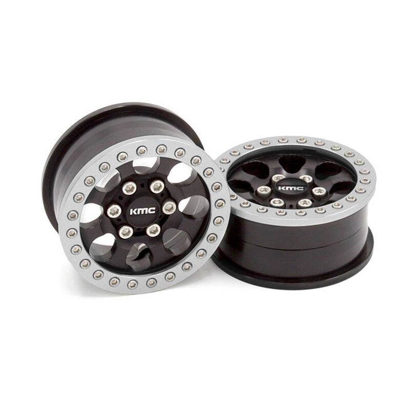1/10 KMC KM237 Riot Beadlock Front/Rear 1.9 Rock Crawler Wheels, Black
