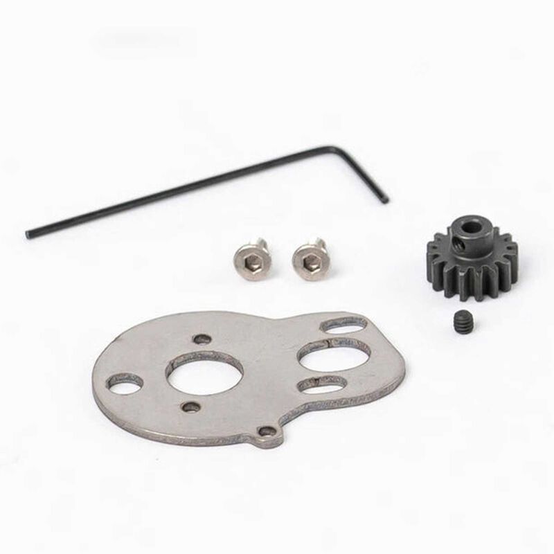 Aluminum Motor Mount with 16T Steel Pinion Gear, 1/24 Losi Micro-B
