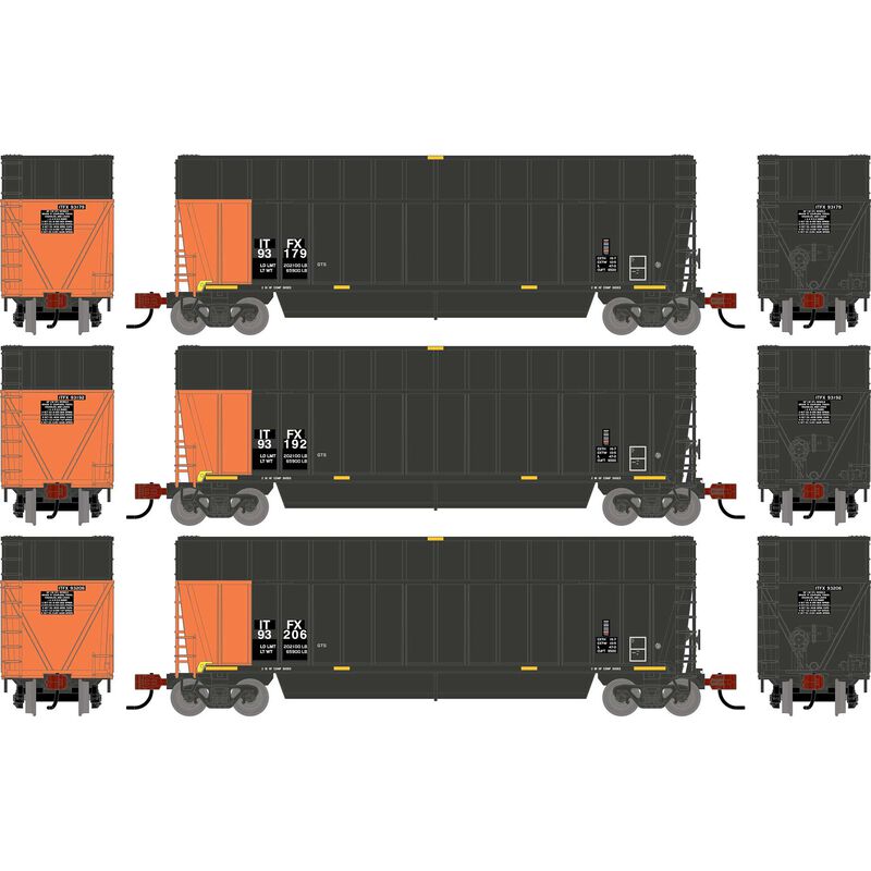 N ATH Berwick Bathtub Extended Side Gondola, Primed For Grime ITFX #93179/93192/93206 (3)