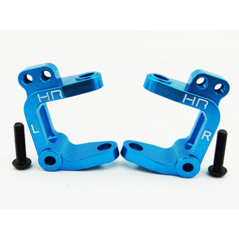 Aluminum Caster Blocks, Blue (2): ECX 2WD