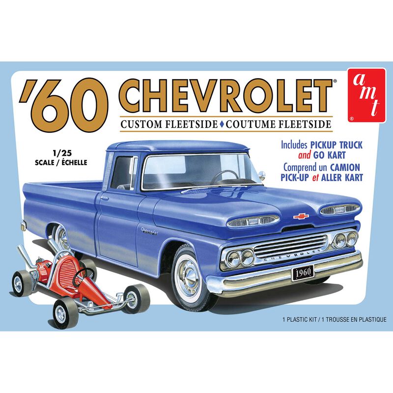 1/25 1960 Chevy Fleetside Pickup with Go Kart Model Kit
