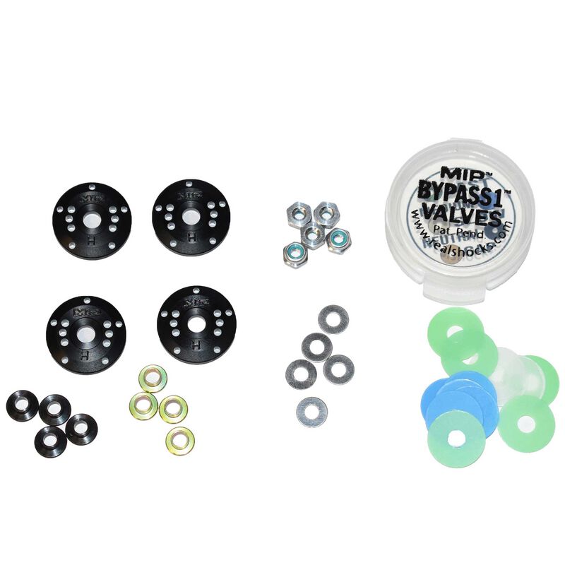 Bypass1&trade; Tapered Hi-Flow Piston Kit, 5-Hole x 1.3mm, 1/8th Scale
