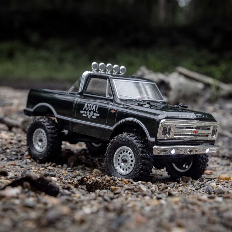 1/24 SCX24 1967 Chevrolet C10 4X4 RTR Brushed Rock Crawler (Battery & Charger Included), Black