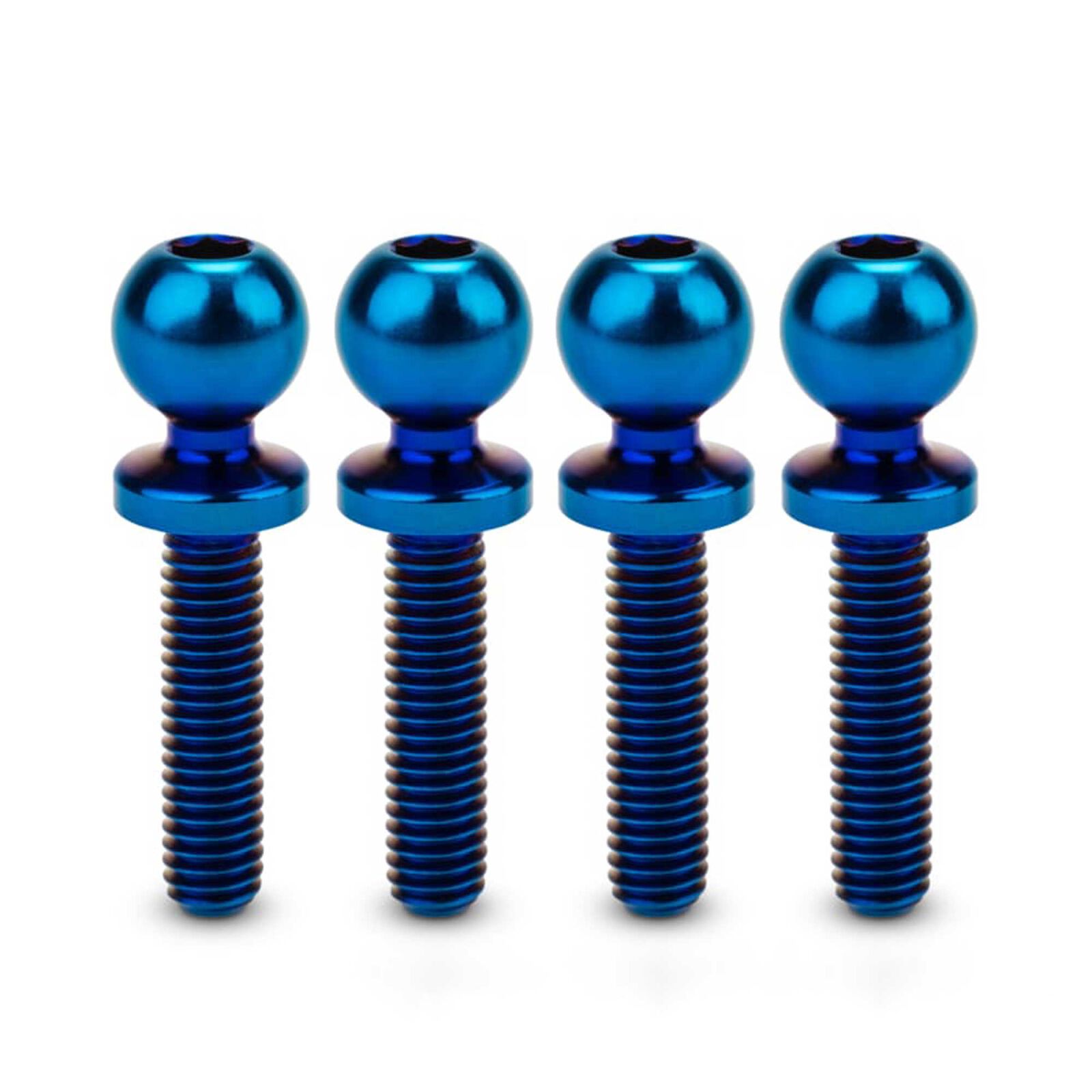 Revolted Titanium Ball-Studs, 5.5 x 12mm, Burnt Blue (4)
