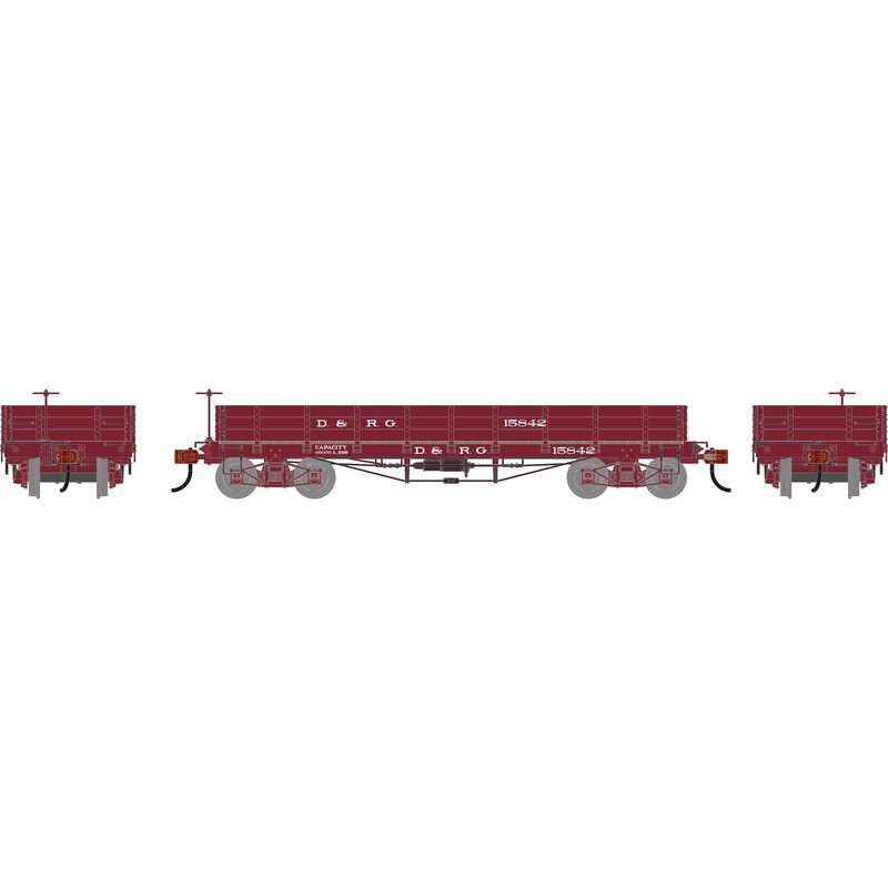 HO ATH 36' Low Side Gondola w/ Drop Gates, DRGW #842