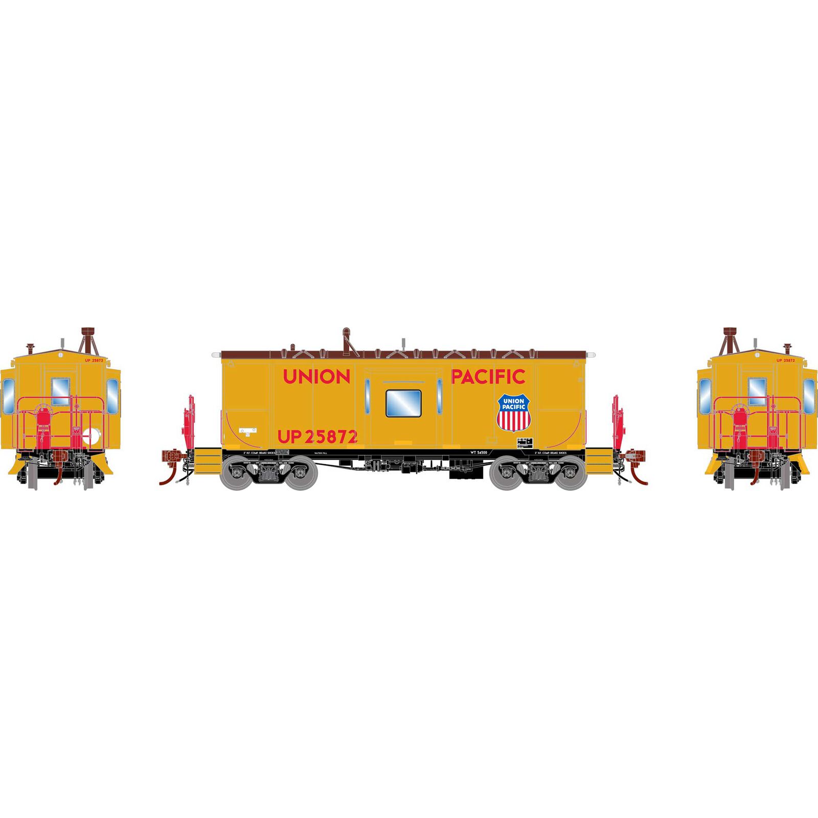 HO ICC CA-11 Caboose with Lights, UP 'Snowbus' #25872