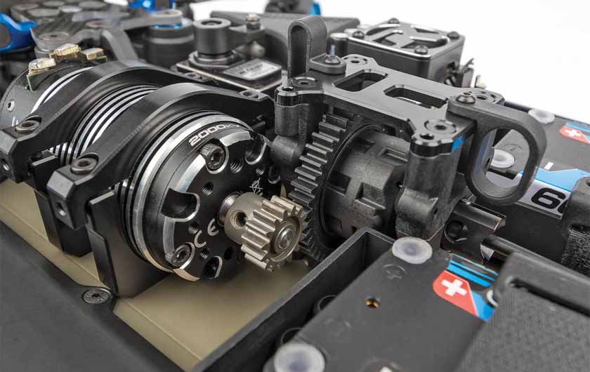 Motor is mounted using a two-piece clamping system