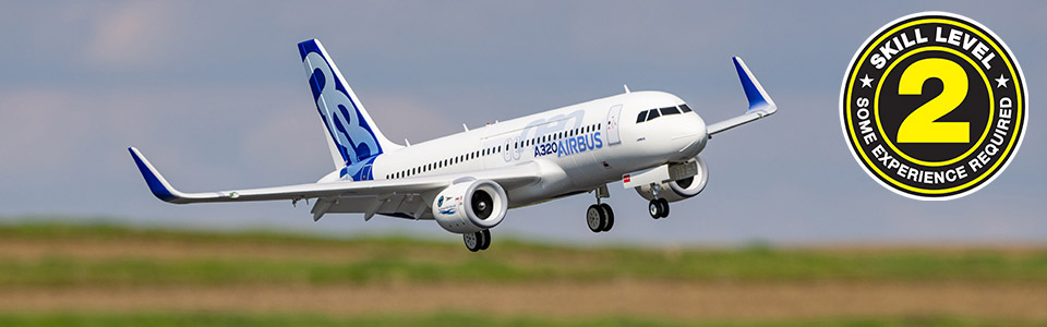 Skill Level 2 for the E-flite Airbus A320neo Twin 64mm EDF RC Jet Airliner
