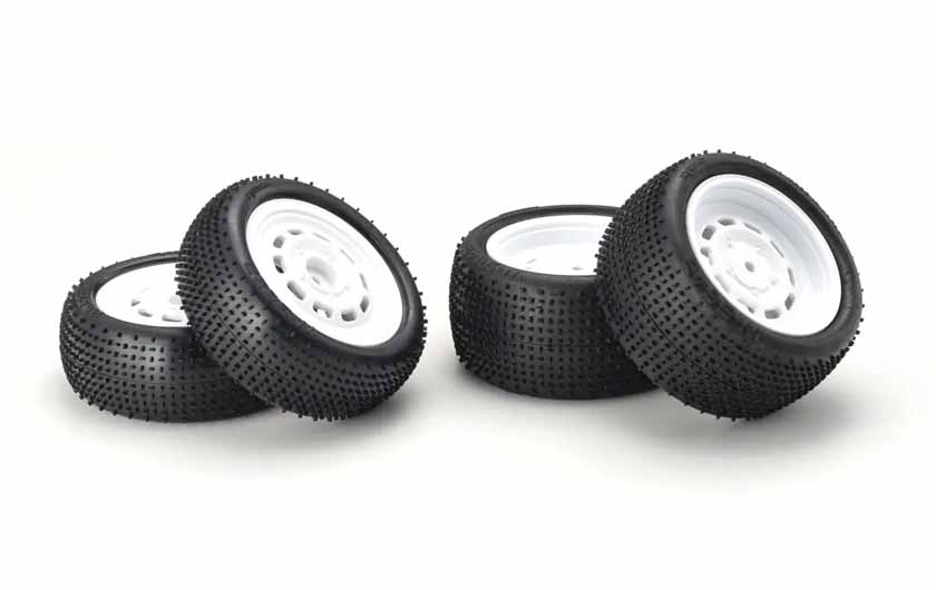 Front and rear tires are spiked