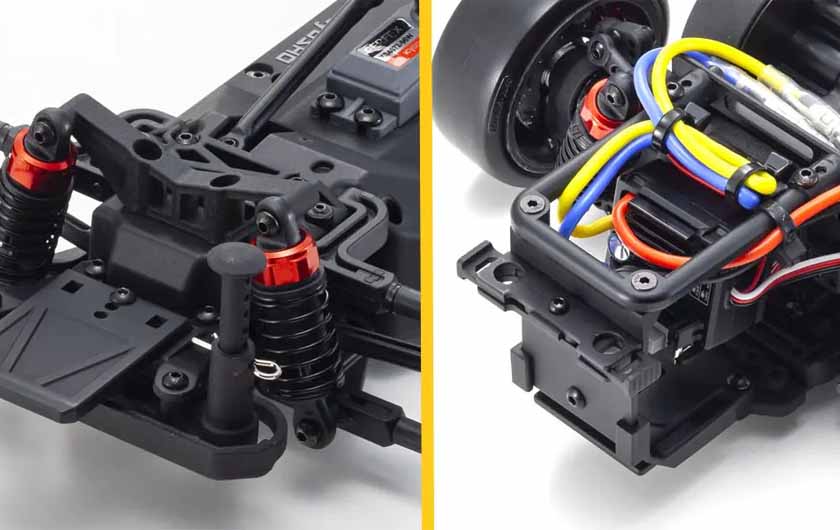 Body mounts are hidden under body for more realistic appearance