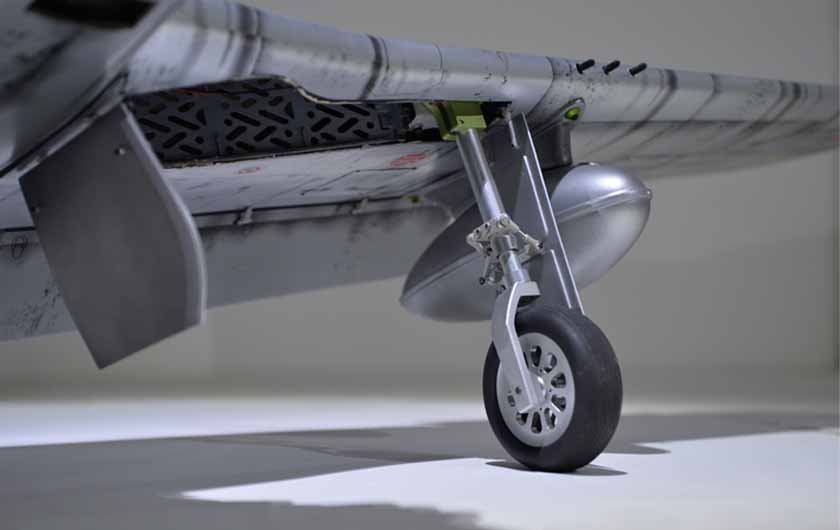 Model has a detailed cockpit that includes a pilot figure and 3D instrument panel