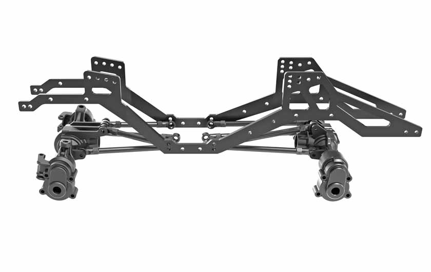 Metal ladder frame and four link suspension