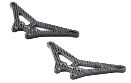 CARBON FRONT & REAR SHOCK TOWERS for the Team Losi Racing 1/10 22X-T 2WD RC Stadium Truck Race Kit