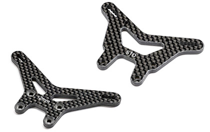 CARBON FRONT & REAR SHOCK TOWERS for the Team Losi Racing 1/10 22X AC 2WD RC Buggy Race Kit, Astro/Carpet