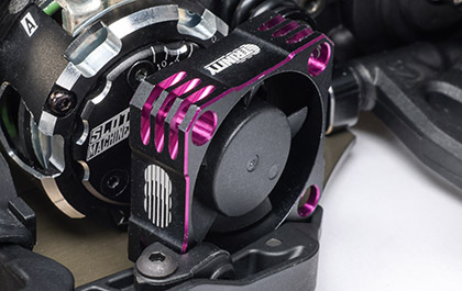 BUILT-IN MOTOR FAN MOUNT for the Team Losi Racing 1/10 22X DC 2WD RC Buggy Race Kit, Dirt/Clay