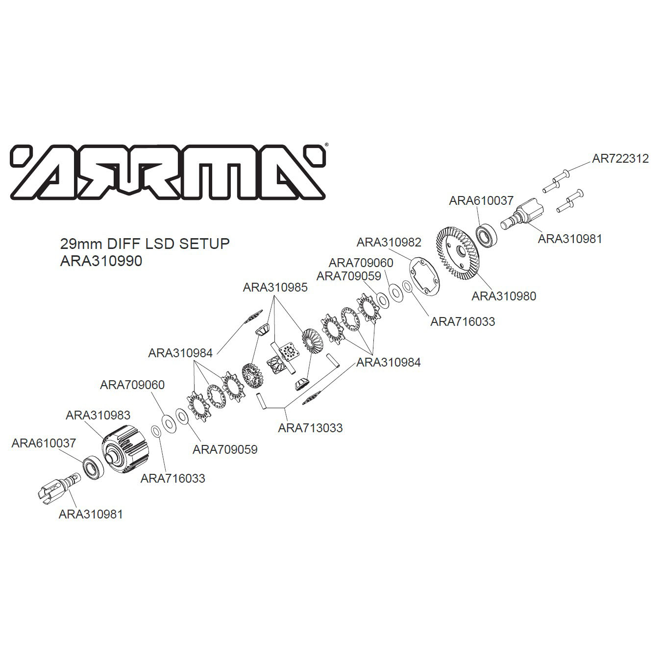 Limited Slip F/R Diff Set GP4 5mm 10k
