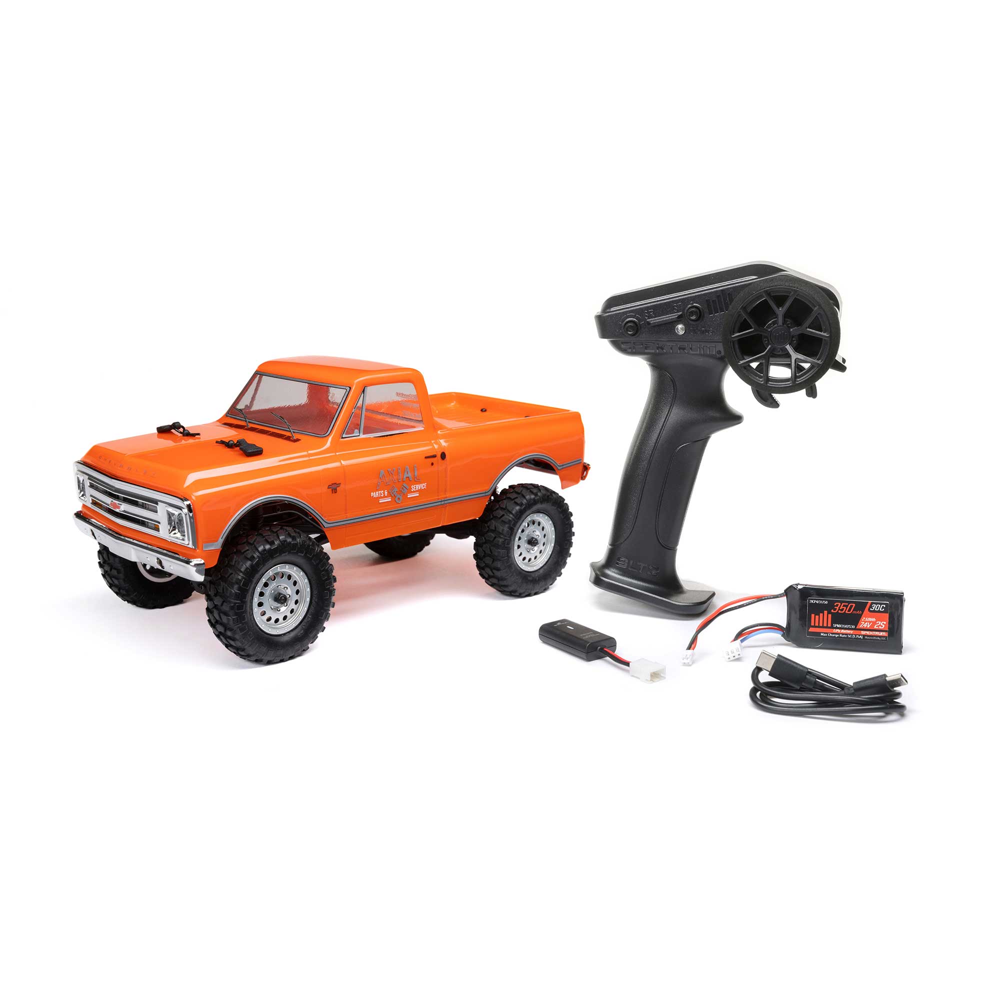 1/24 SCX24 1967 Chevrolet C10 4X4 RTR Brushed Rock Crawler (Battery & Charger Included), Orange