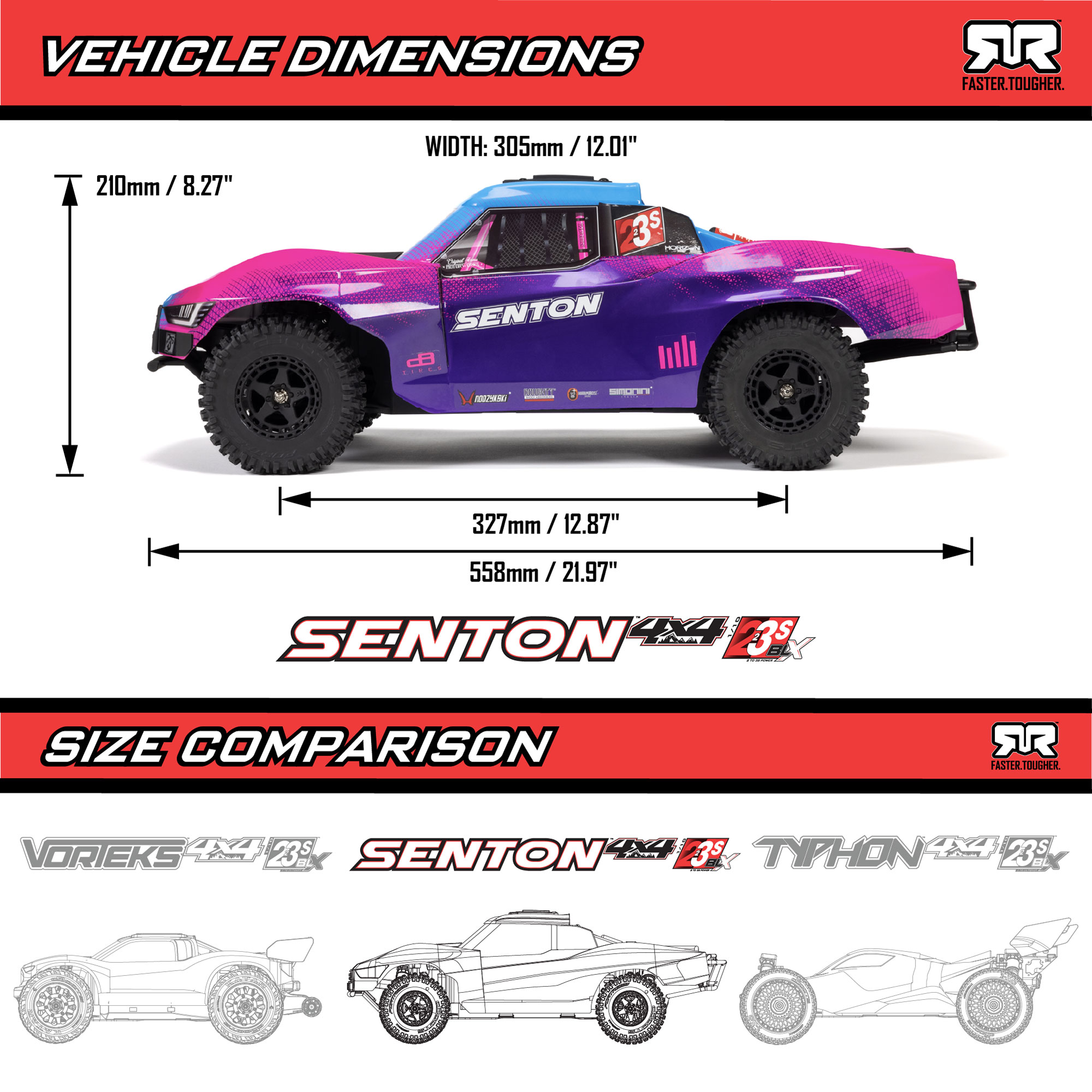 1/10 SENTON 223S DSC 4X4 RTR Brushless Short Course Truck, Red