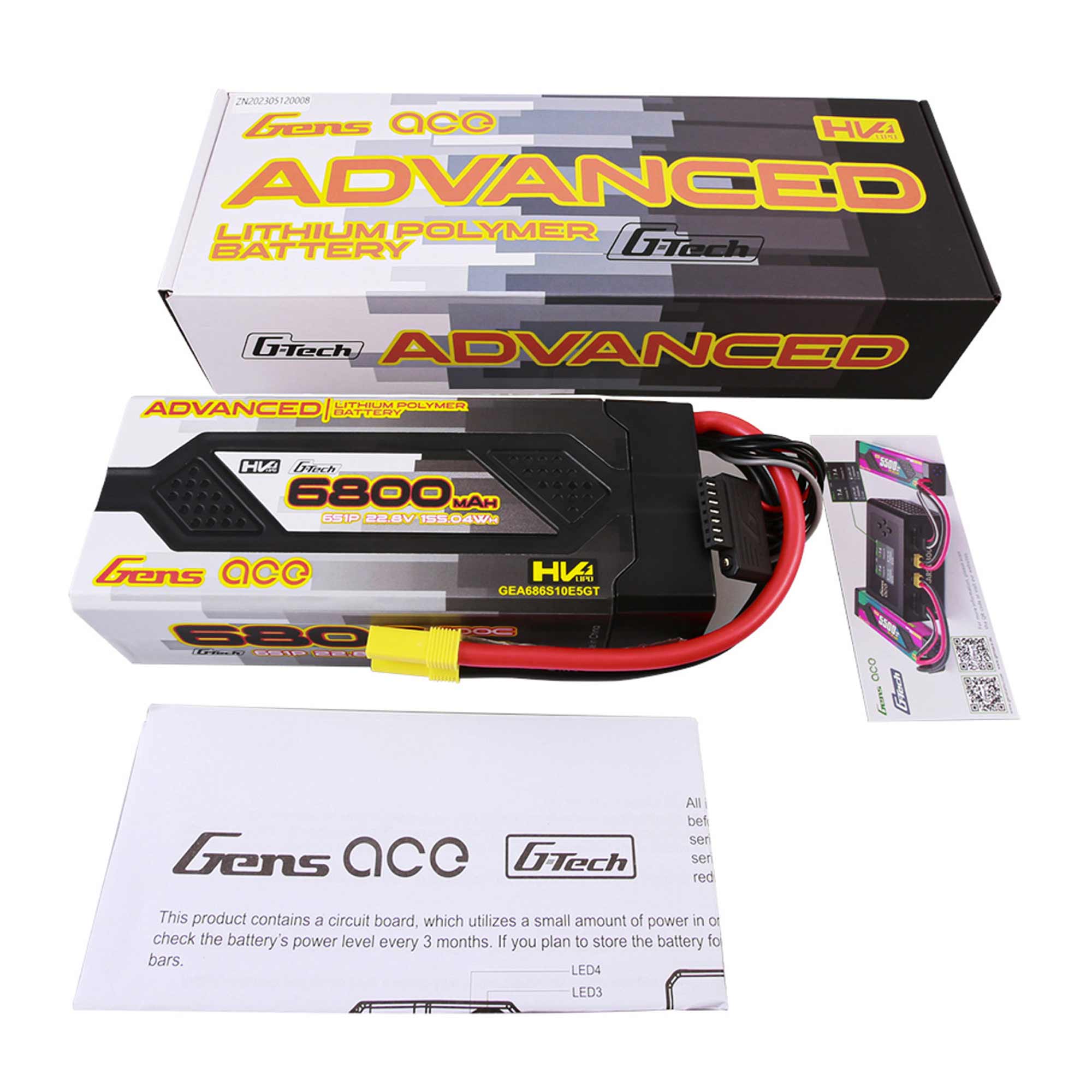 22.8V 6800mAh 6S 100C G-Tech Smart Advanced Hardcase LiHV Battery: EC5