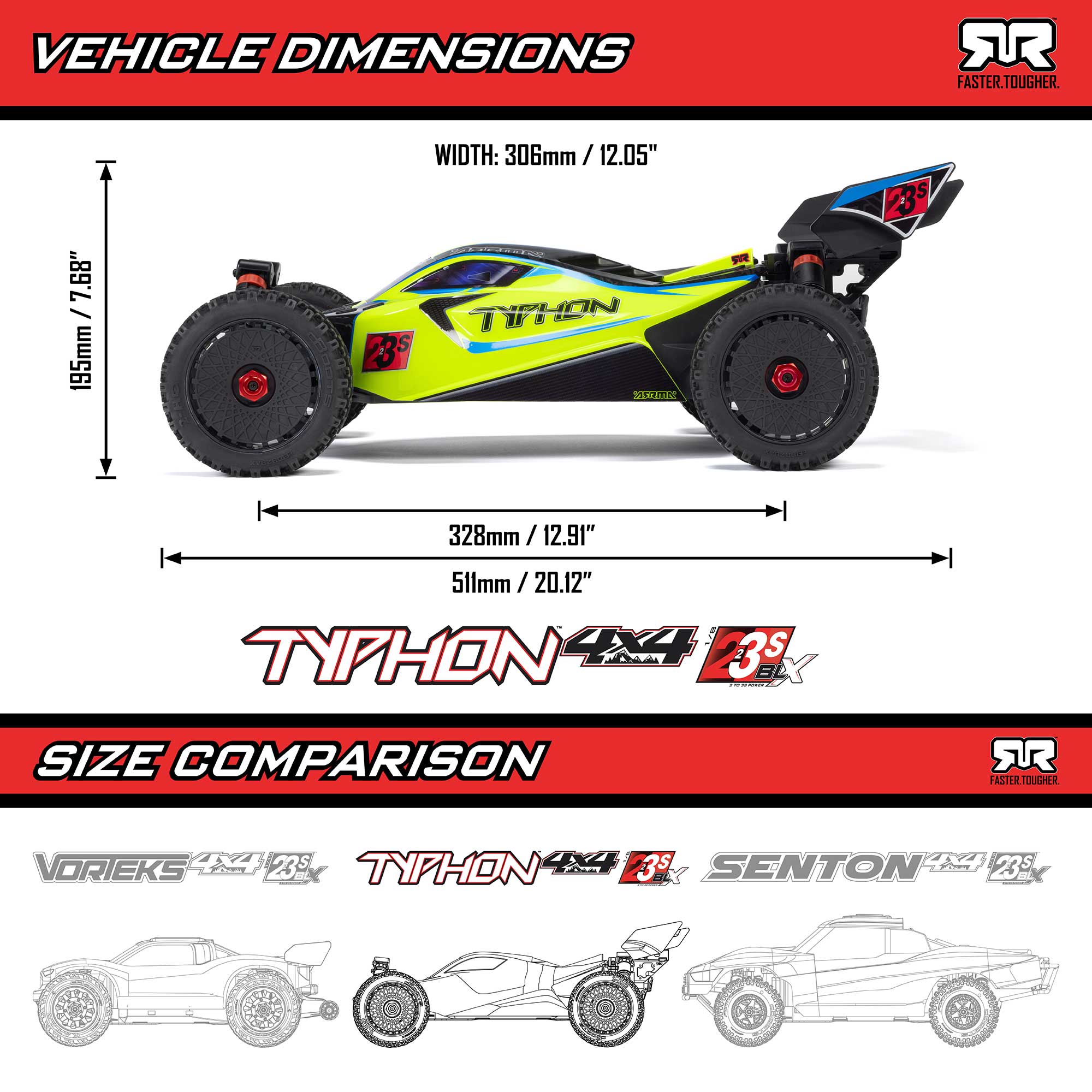 1/8 TYPHON 223S DSC 4X4 RTR Brushless Buggy, Blue