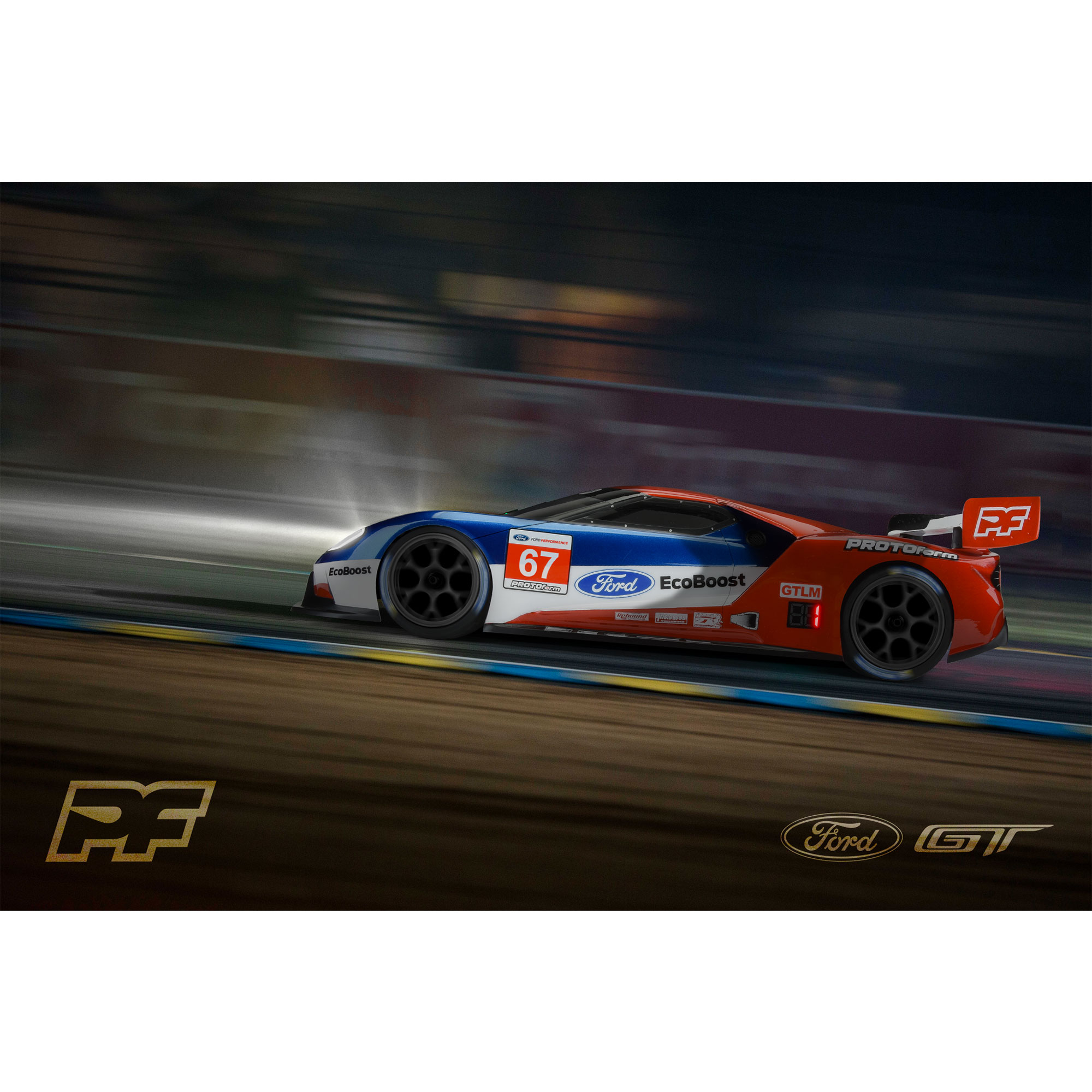 1/10 Ford GT LW Clear Body: 190mm Touring Car with LP shock towers