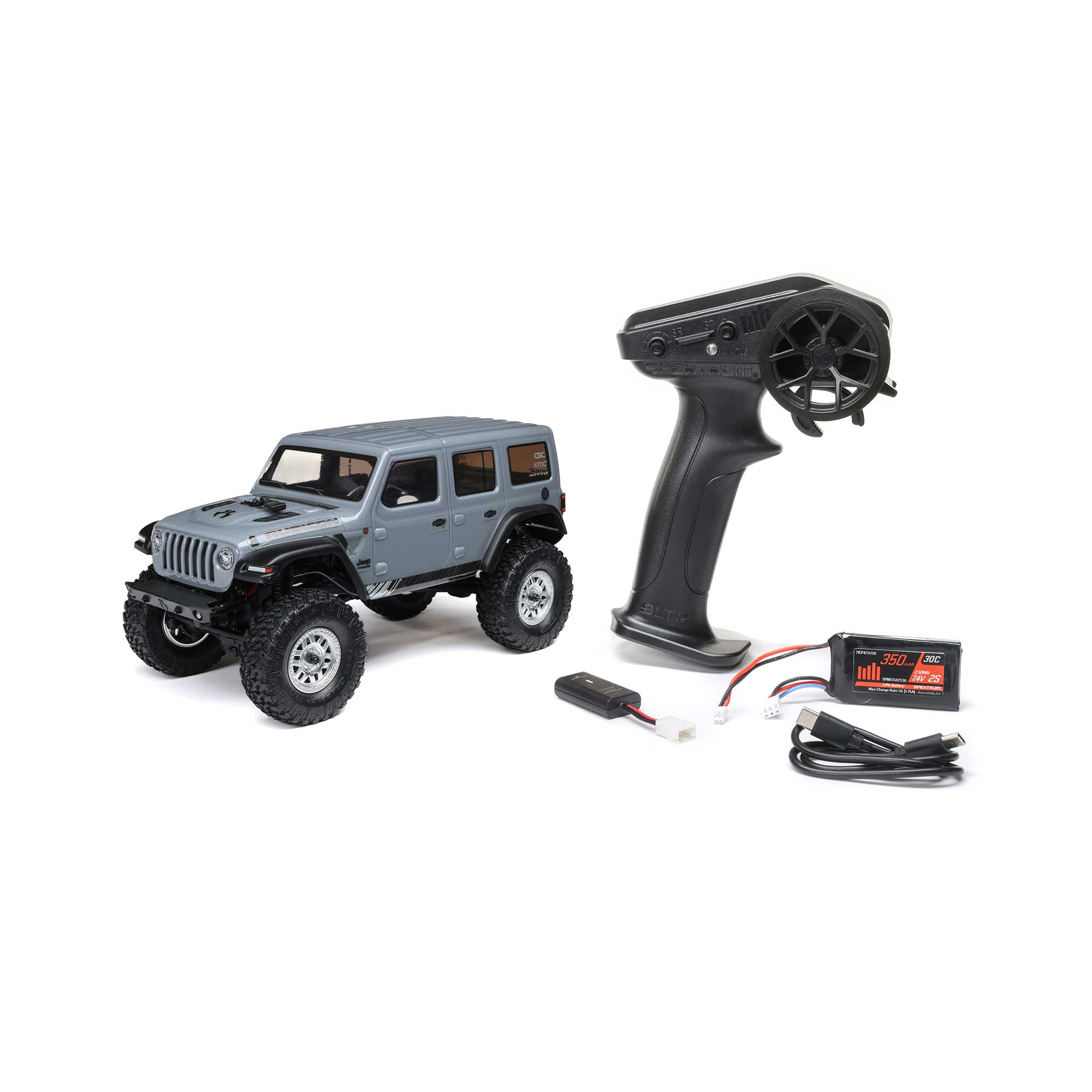 1/24 SCX24 2019 Jeep Wrangler JLU CRC 4X4 RTR Brushed Rock Crawler (Battery & Charger Included), Gray