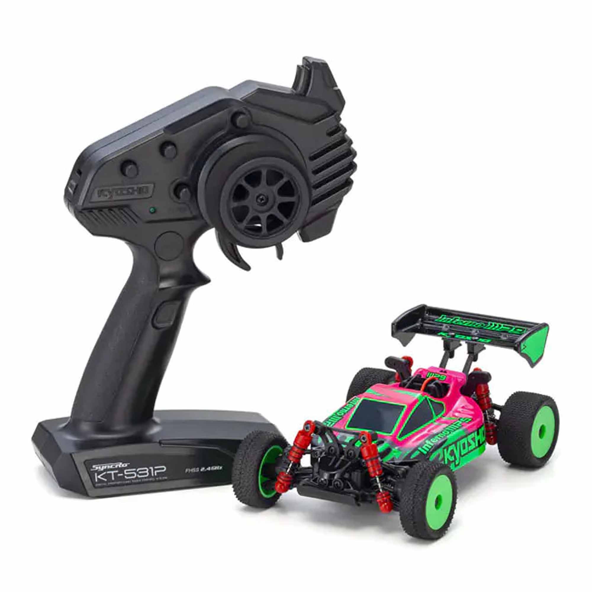 1/28 Inferno MP9 Mini-Z 4x4 Off-Road Buggy RTR, Pink/Green
