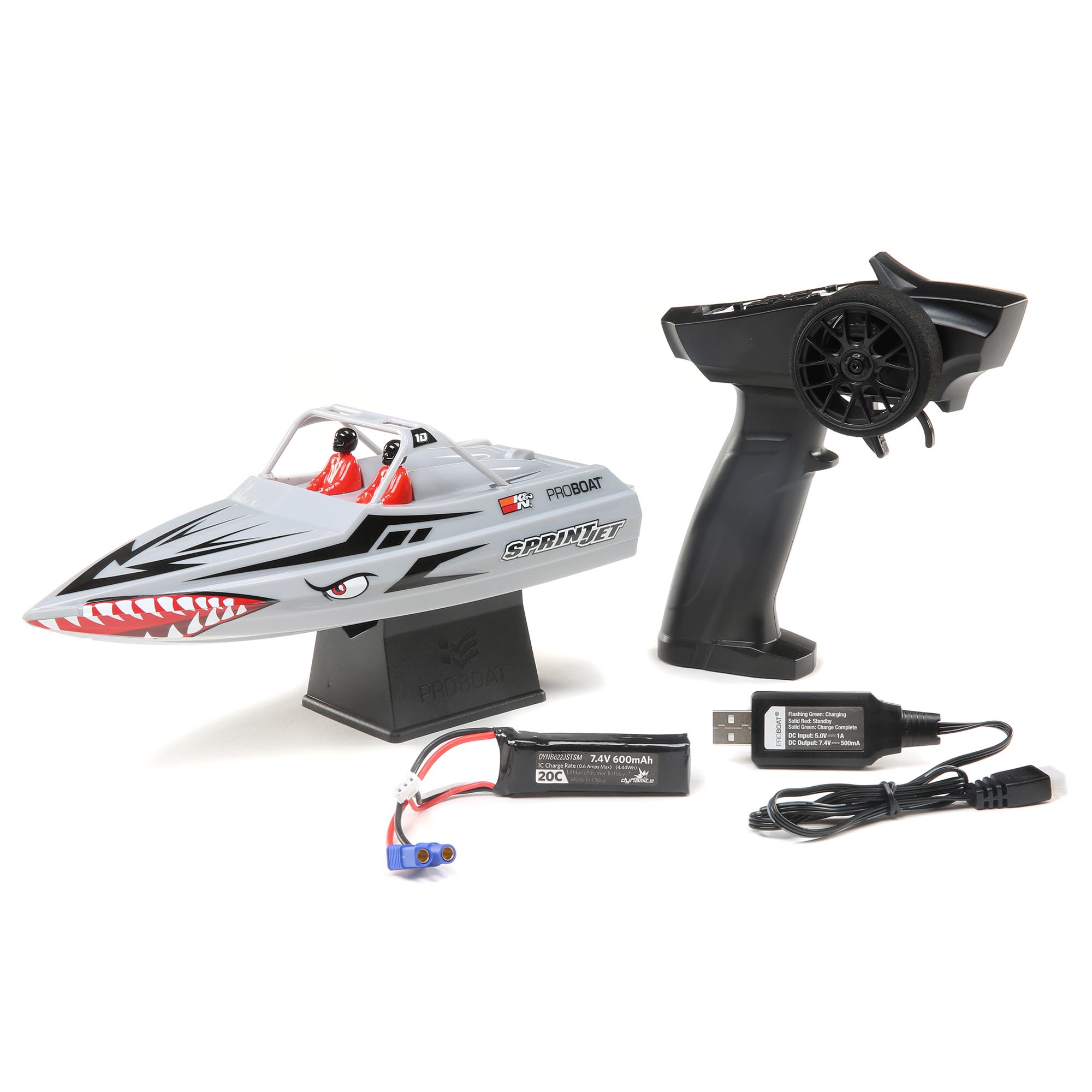 Sprintjet 9" Self-Righting Deep-V Jet Boat Brushed RTR, Silver