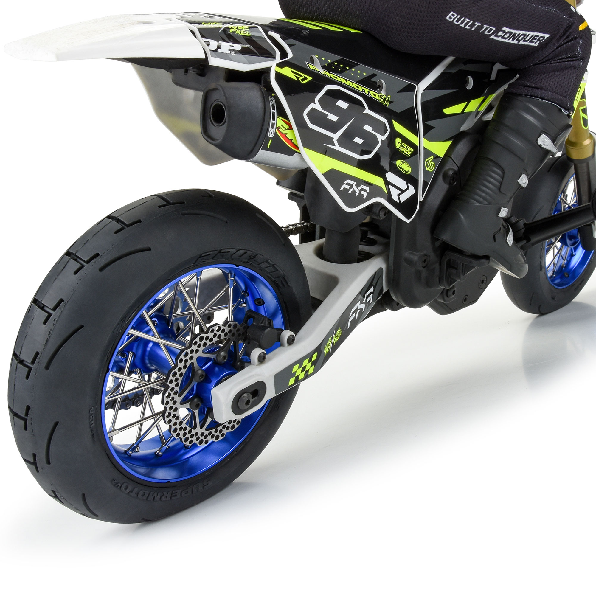 1/4 Pro-Spec Aluminum V2 Bead Rear Wheel Blue/Blue (1): Promoto-SM