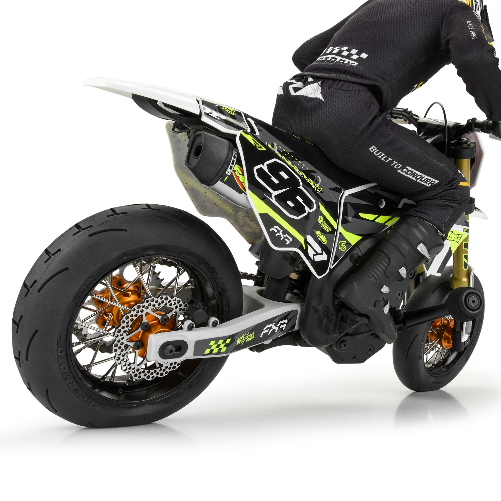 1/4 Pro-Spec Aluminum V2 Bead Rear Wheel Black/Gold (1): Promoto-SM