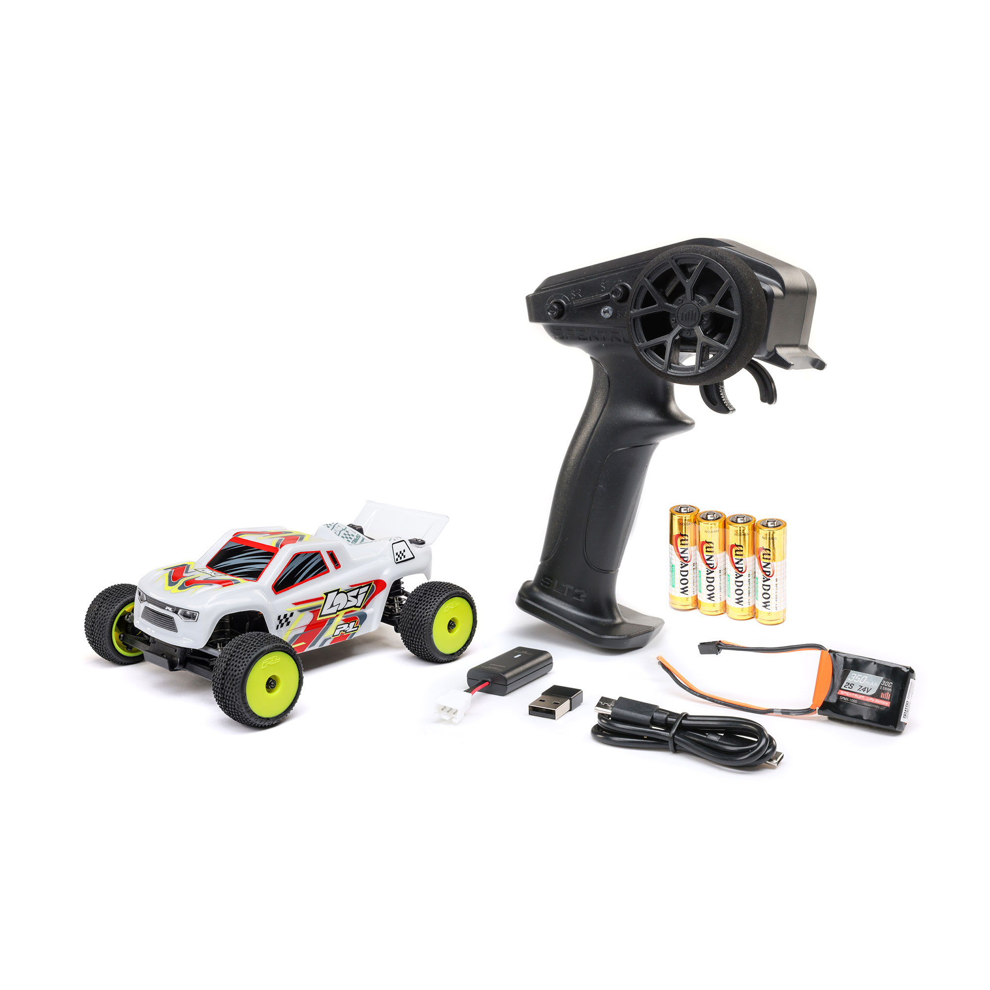 1/28 Micro-T 2S 2WD RTR Stadium Truck (Battery & Charger Included), White