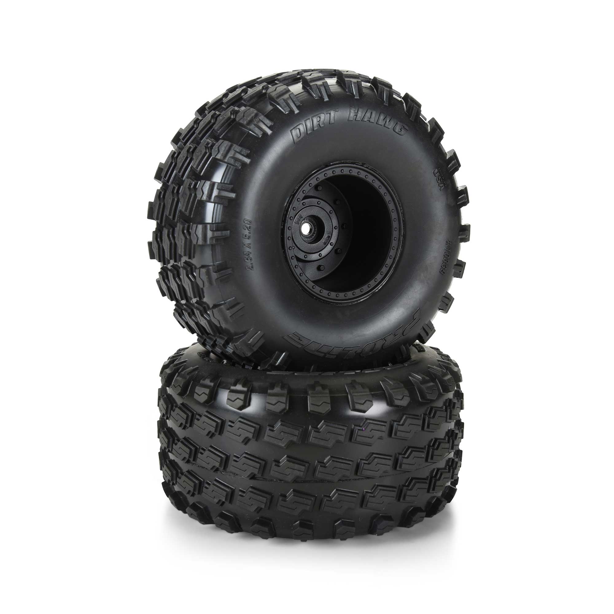 1/10 Dirt Hawg 2.0 F/R 2.6" MT Tires Mounted ARRMA Stock Wheel Black (2): ARRMA QUAKE & GORGON