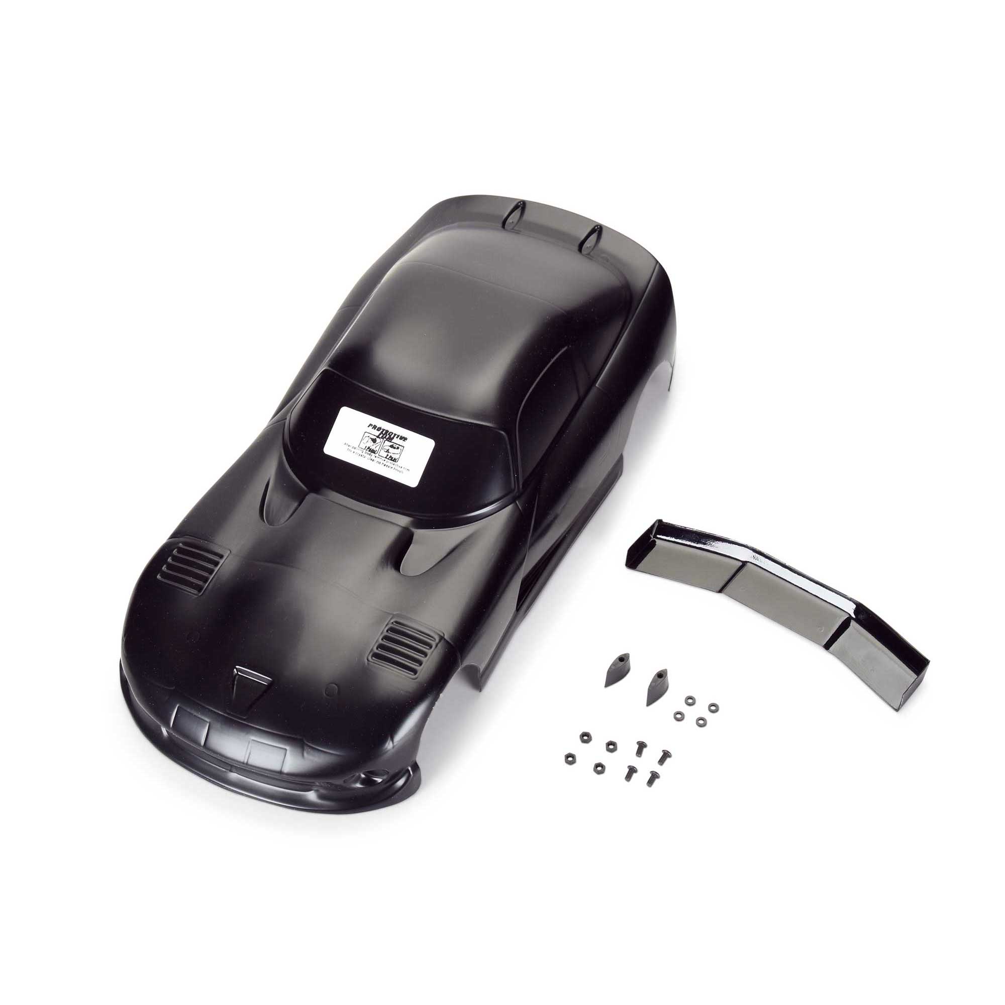 1/12 Pre-Cut 2002 Dodge Viper GTS Black Body: Losi NASCAR